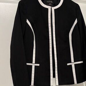 Evan Picone Black Jacket with White Contrast Trim